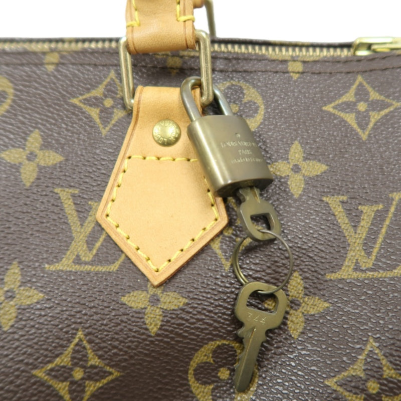 LOUIS VUITTON Speedy 30, Monogram Canvas, Brown Handbag, with Padlock & 2 Keys