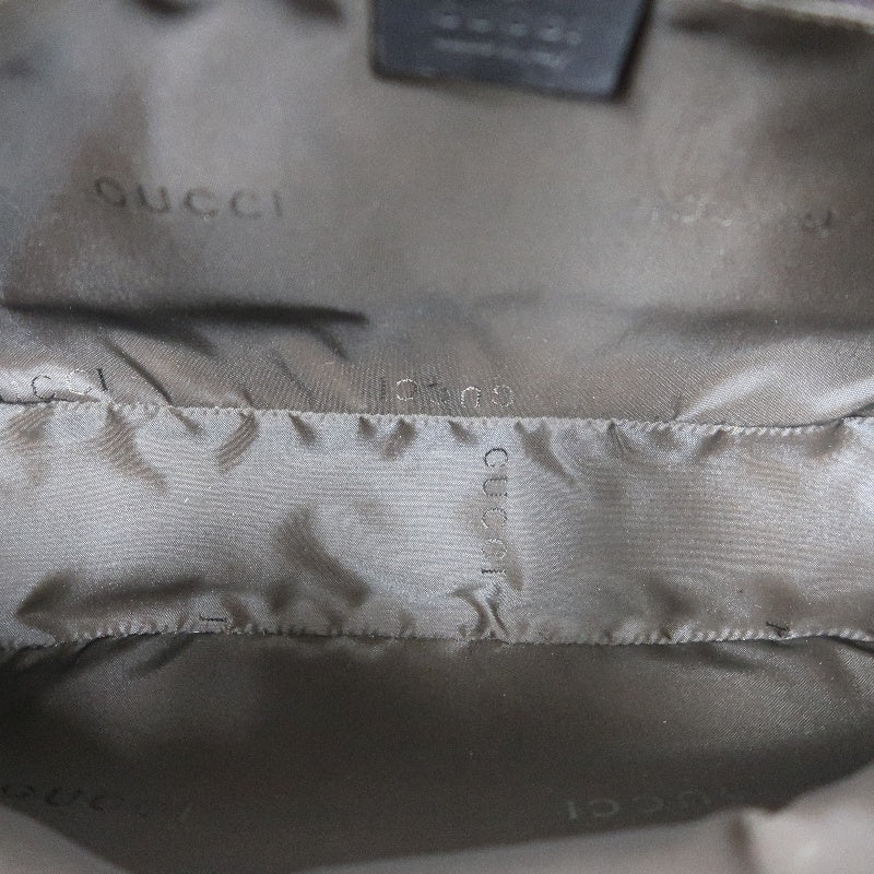 GUCCI Bamboo GG Canvas Shoulder Bag, Brown, Silver Hardware