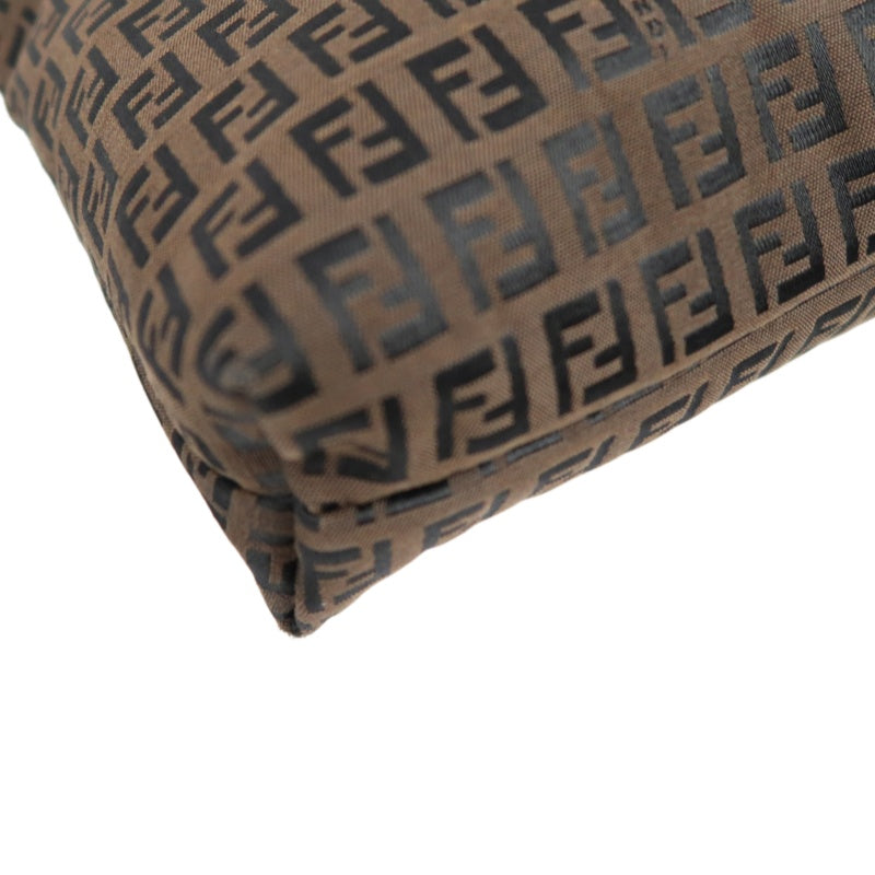 FENDI Zucchino Tote Bag, Canvas, Brown, FENDI Monogram Canvas Tote Shoulder Bag