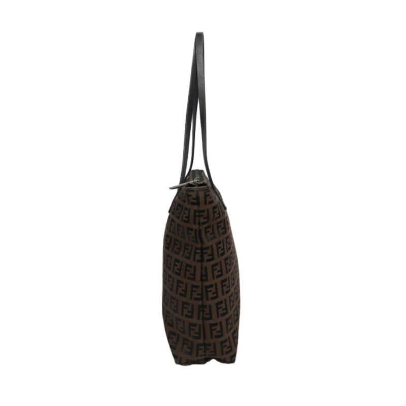 FENDI Zucchino Tote Bag, Canvas, Brown, FENDI Monogram Canvas Tote Shoulder Bag