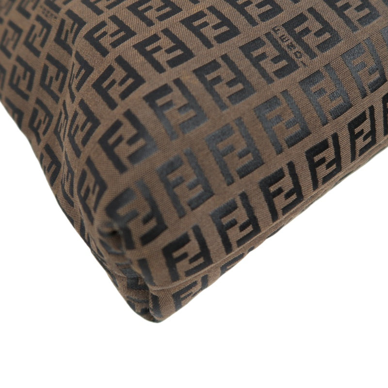 FENDI Zucchino Tote Bag, Canvas, Brown, FENDI Monogram Canvas Tote Shoulder Bag