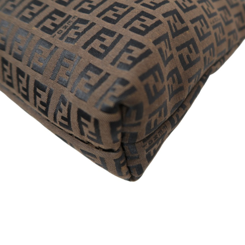 FENDI Zucchino Tote Bag, Canvas, Brown, FENDI Monogram Canvas Tote Shoulder Bag