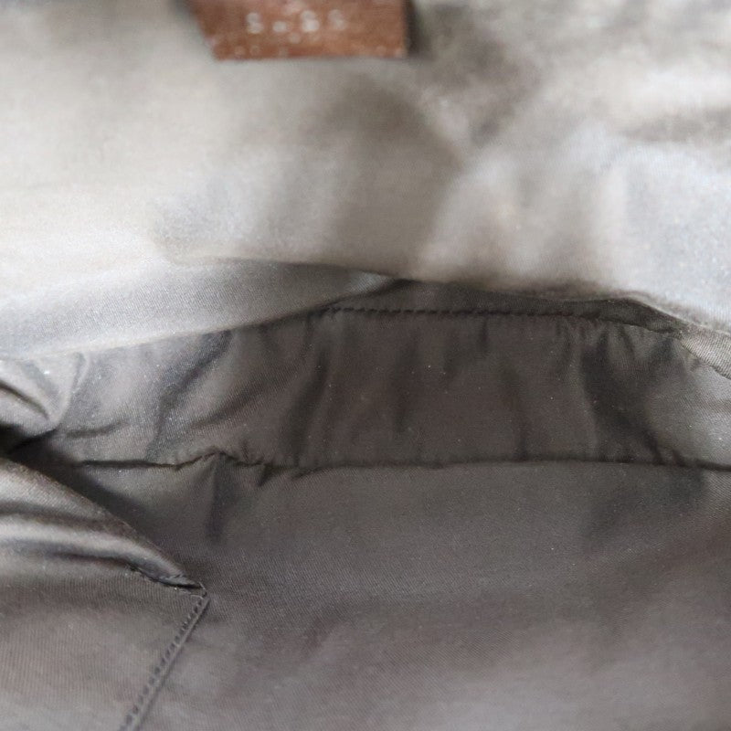 GUCCI GG Canvas Shoulder Bag, Brown with Silver Hardware