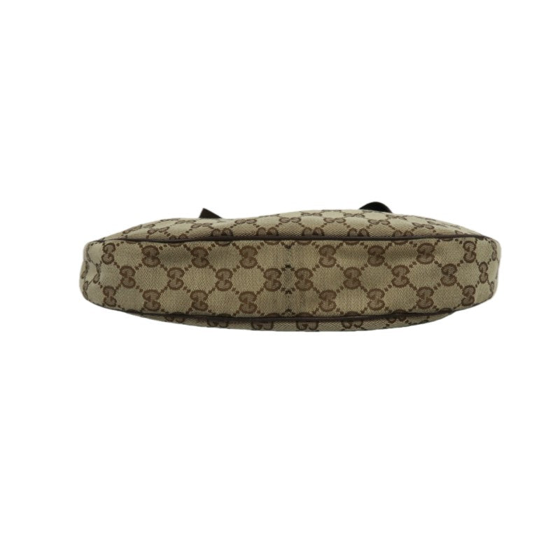 GUCCI GG Canvas Shoulder Bag, Brown with Silver Hardware