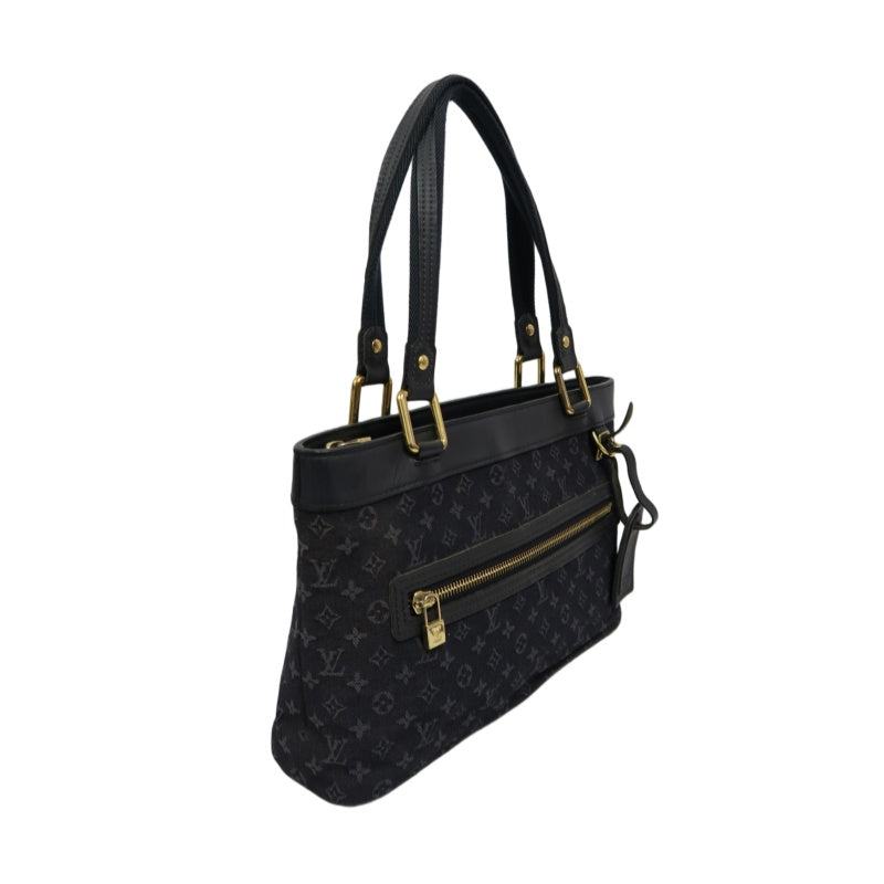 Louis Vuitton Luco PM Monogram Mini Handbag, Canvas, Black, Gold Hardware, LV Black Denim Canvas Handbag