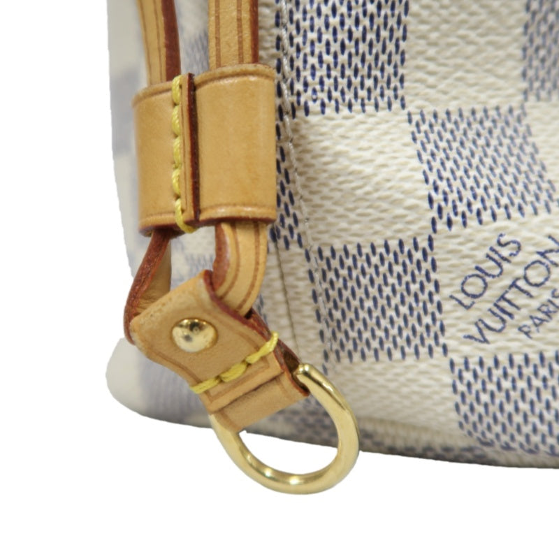 LOUIS VUITTON Neverfull PM, Damier Azur, White Tote Bag, Shoulder Bag