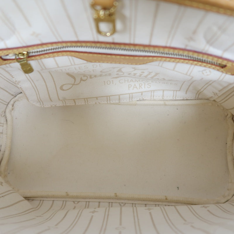 LOUIS VUITTON Neverfull PM, Damier Azur, White Tote Bag, Shoulder Bag