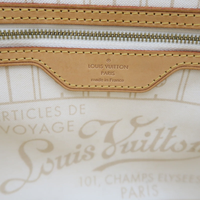 LOUIS VUITTON Neverfull PM, Damier Azur, White Tote Bag, Shoulder Bag