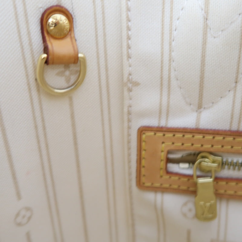 LOUIS VUITTON Neverfull PM, Damier Azur, White Tote Bag, Shoulder Bag