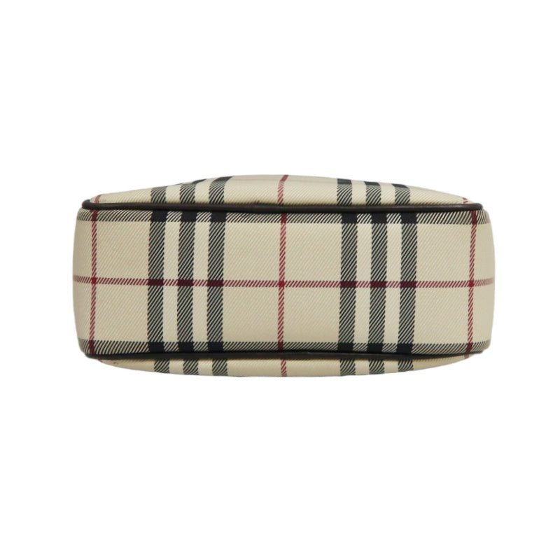 BURBERRY Nova Check Shoulder Bag, Beige, Silver Hardware, BURBERRY Check PVC Crossbody Bag