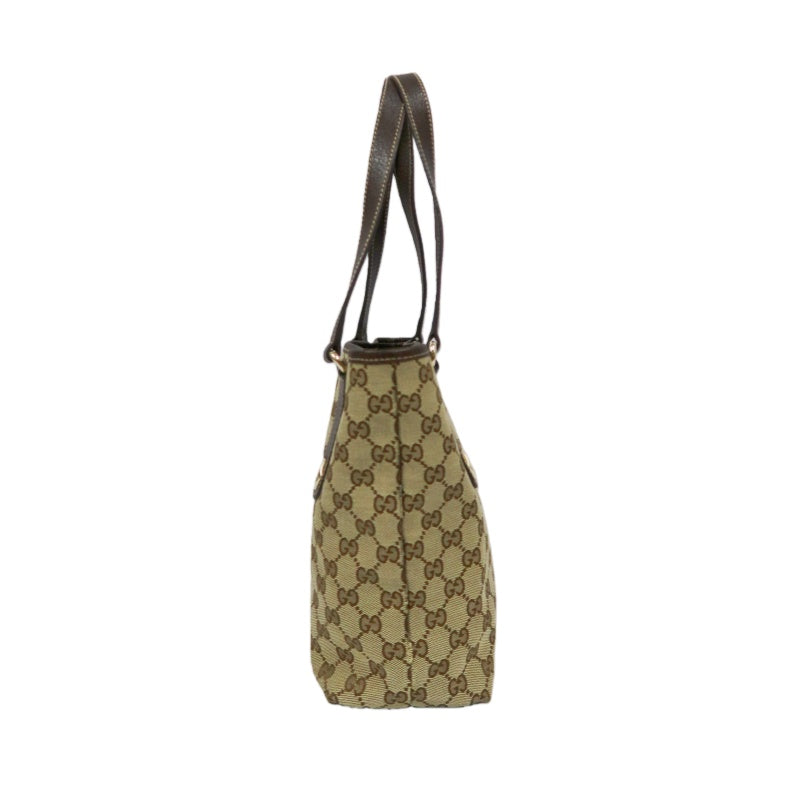 GUCCI GG Canvas Tote Bag Brown Gold Hardware GUCCI Beige Monogram Canvas Basketweave Tote Shoulder Bag