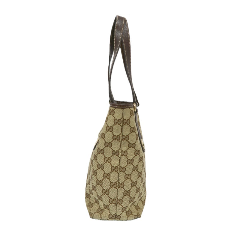 GUCCI GG Canvas Tote Bag Brown Gold Hardware GUCCI Beige Monogram Canvas Basketweave Tote Shoulder Bag