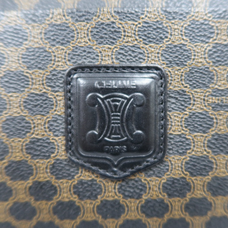 CELINE Macadam Tote Bag Brown Gold Hardware CELINE Dark Brown Monogram PVC Tote Shoulder Bag