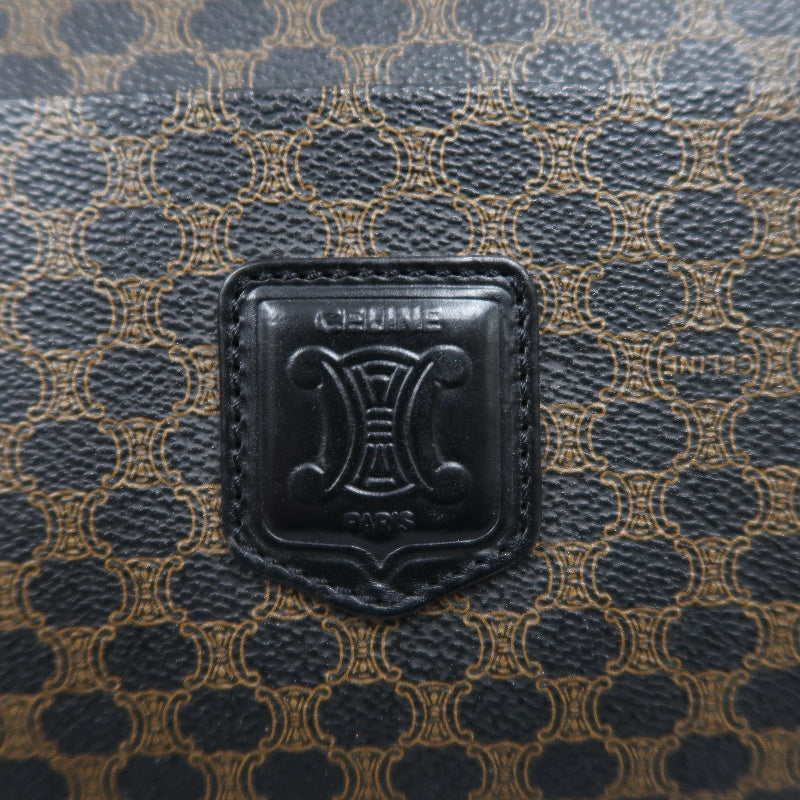 CELINE Macadam Tote Bag Brown Gold Hardware CELINE Dark Brown Monogram PVC Tote Shoulder Bag