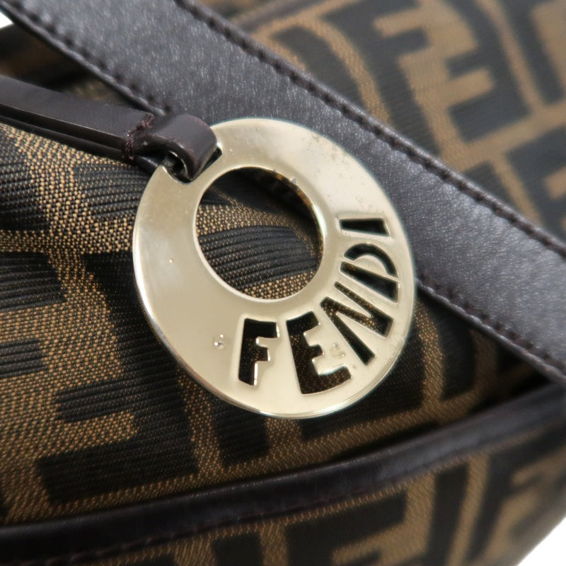 FENDI Zucchia Canvas Shoulder Bag, Brown, Gold Hardware, FENDI Monogram Canvas Crossbody Bag