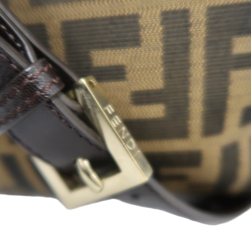 FENDI Zucchia Canvas Shoulder Bag, Brown, Gold Hardware, FENDI Monogram Canvas Crossbody Bag