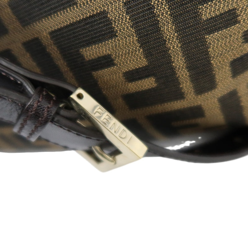 FENDI Zucchia Canvas Shoulder Bag, Brown, Gold Hardware, FENDI Monogram Canvas Crossbody Bag