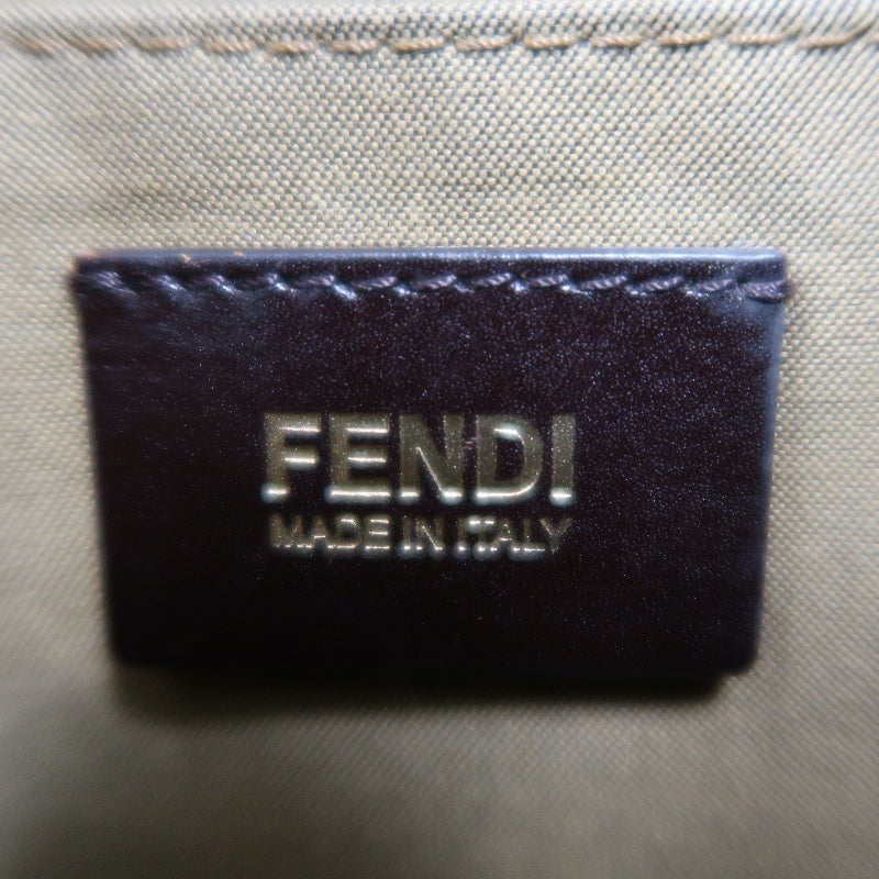 FENDI Zucchia Canvas Shoulder Bag, Brown, Gold Hardware, FENDI Monogram Canvas Crossbody Bag