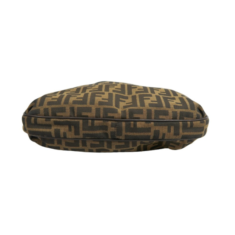 FENDI Zucchia Canvas Shoulder Bag, Brown, Gold Hardware, FENDI Monogram Canvas Crossbody Bag