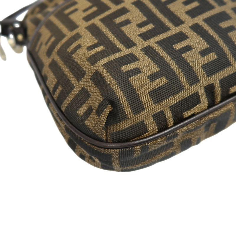 FENDI Zucchia Canvas Shoulder Bag, Brown, Gold Hardware, FENDI Monogram Canvas Crossbody Bag