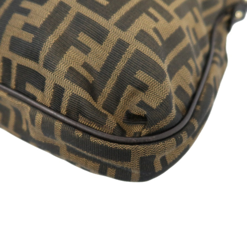 FENDI Zucchia Canvas Shoulder Bag, Brown, Gold Hardware, FENDI Monogram Canvas Crossbody Bag