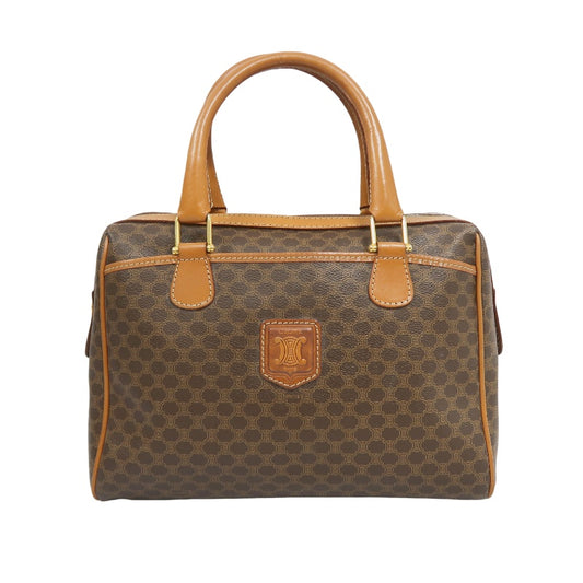 CELINE Macadam Boston Bag, Brown, CELINE Monogram PVC Boston Handbag