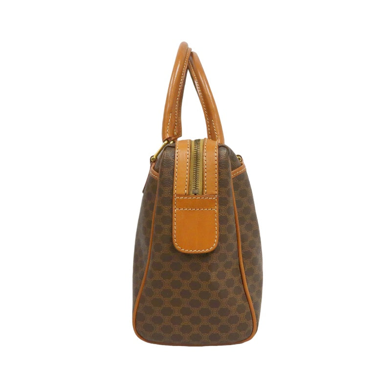 CELINE Macadam Boston Bag, Brown, CELINE Monogram PVC Boston Handbag