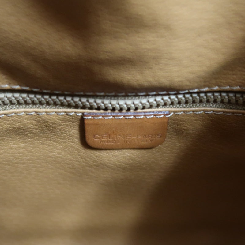 CELINE Macadam Drawstring Shoulder Bag, Brown, Gold Hardware