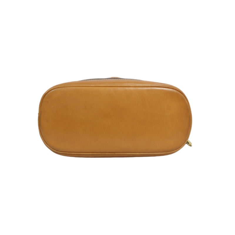 CELINE Macadam Drawstring Shoulder Bag, Brown, Gold Hardware