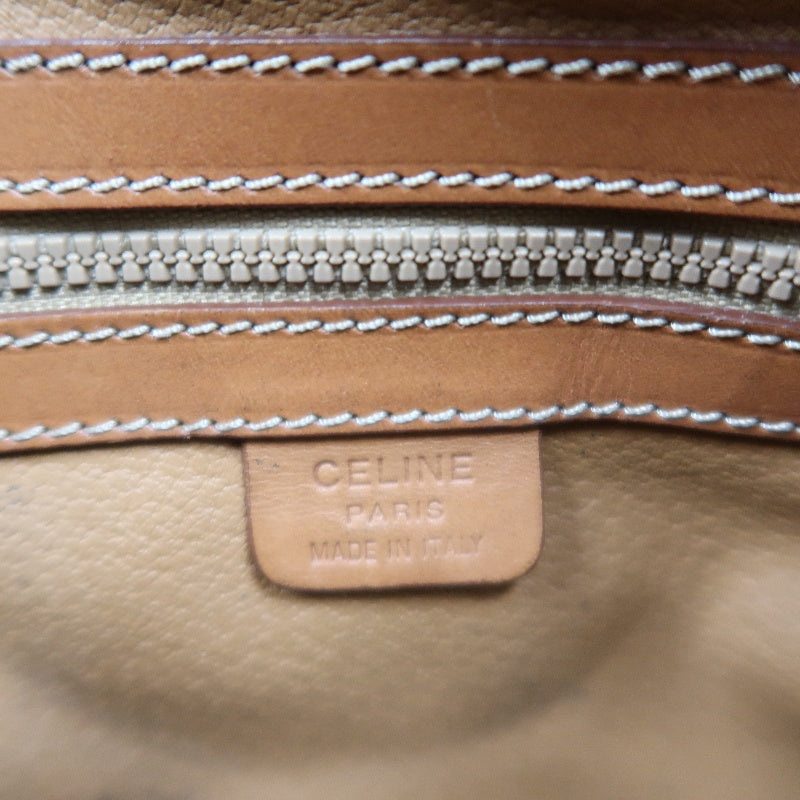 CELINE Macadam Mini Boston Bag, Brown, Gold Hardware, CELINE Monogram PVC Boston Handbag