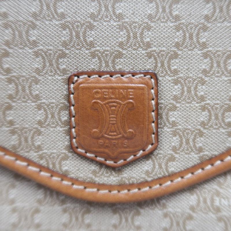 CELINE Macadam Shoulder Bag Beige Gold Hardware CELINE Beige Monogram PVC Messenger Crossbody Bag