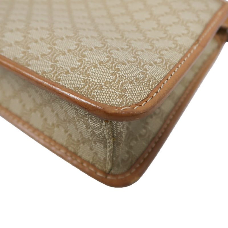 CELINE Macadam Shoulder Bag Beige Gold Hardware CELINE Beige Monogram PVC Messenger Crossbody Bag