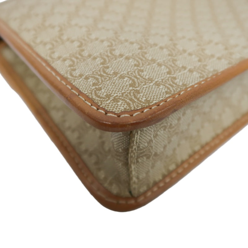 CELINE Macadam Shoulder Bag Beige Gold Hardware CELINE Beige Monogram PVC Messenger Crossbody Bag
