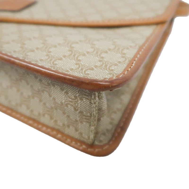 CELINE Macadam Shoulder Bag Beige Gold Hardware CELINE Beige Monogram PVC Messenger Crossbody Bag