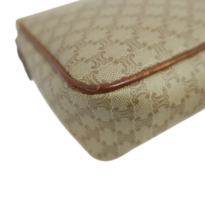 CELINE Macadam Shoulder Bag, Beige, Gold Hardware