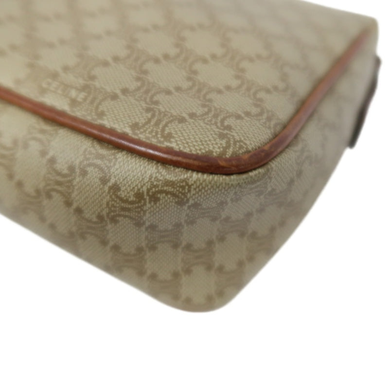 CELINE Macadam Shoulder Bag, Beige, Gold Hardware