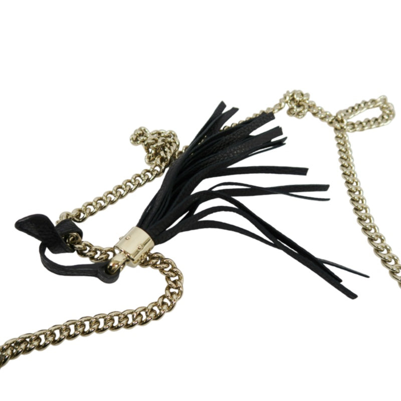 GUCCI Soho Chain Shoulder Bag, Leather, Black, Gold Hardware