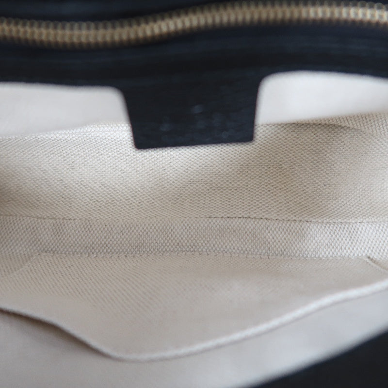 GUCCI Soho Chain Shoulder Bag, Leather, Black, Gold Hardware