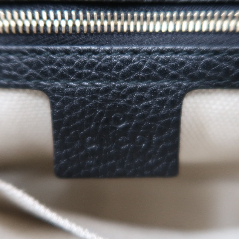 GUCCI Soho Chain Shoulder Bag, Leather, Black, Gold Hardware