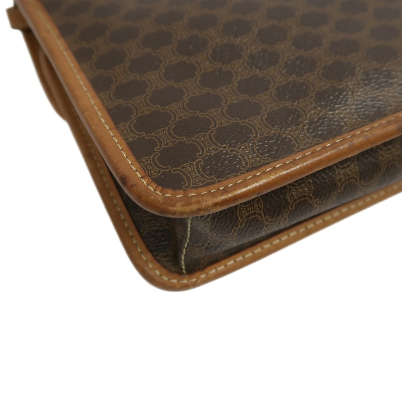 CELINE Macadam Shoulder Bag, Brown, CELINE Monogram PVC Messenger Crossbody Bag