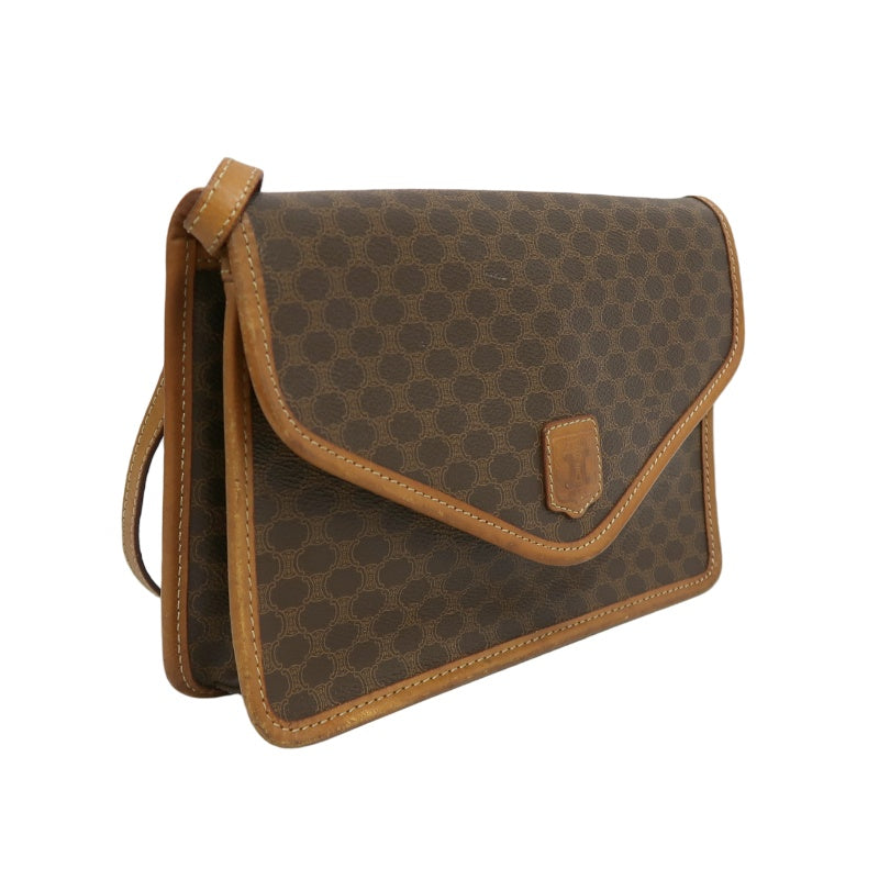 CELINE Macadam Shoulder Bag, Brown, CELINE Monogram PVC Messenger Crossbody Bag