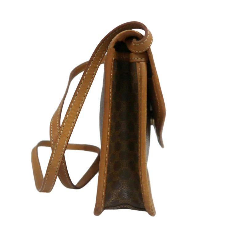 CELINE Macadam Shoulder Bag, Brown, CELINE Monogram PVC Messenger Crossbody Bag