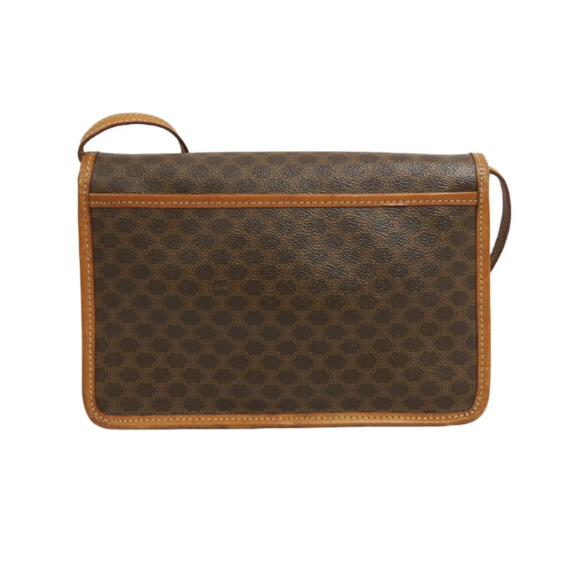 CELINE Macadam Shoulder Bag, Brown, CELINE Monogram PVC Messenger Crossbody Bag