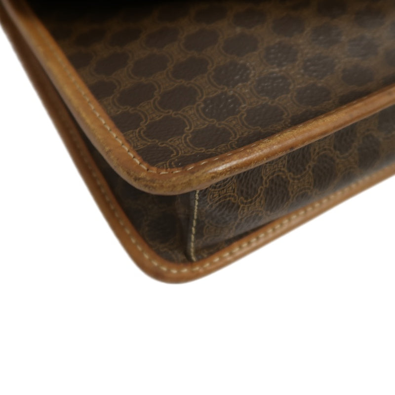 CELINE Macadam Shoulder Bag, Brown, CELINE Monogram PVC Messenger Crossbody Bag