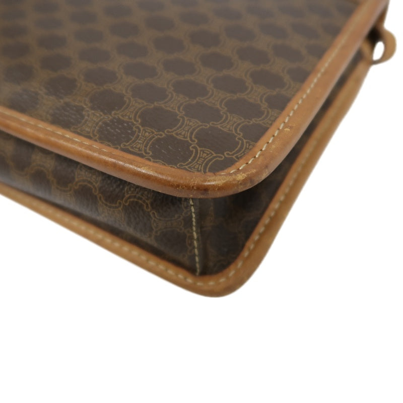 CELINE Macadam Shoulder Bag, Brown, CELINE Monogram PVC Messenger Crossbody Bag