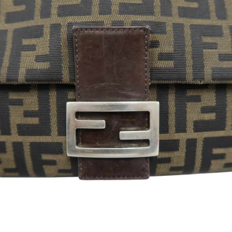 FENDI Zucca Mamma Shoulder Bag, Canvas, Brown, Silver Hardware