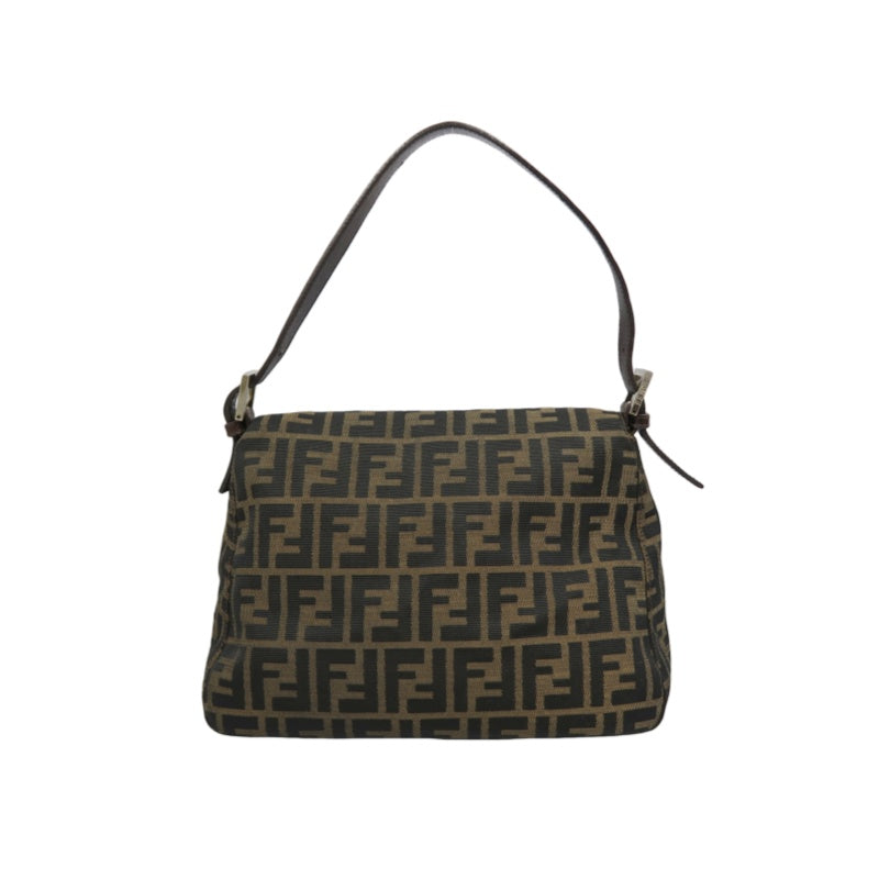 FENDI Zucca Mamma Shoulder Bag, Canvas, Brown, Silver Hardware
