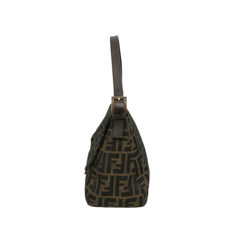 FENDI Zucca Mamma Shoulder Bag, Canvas, Brown, Silver Hardware