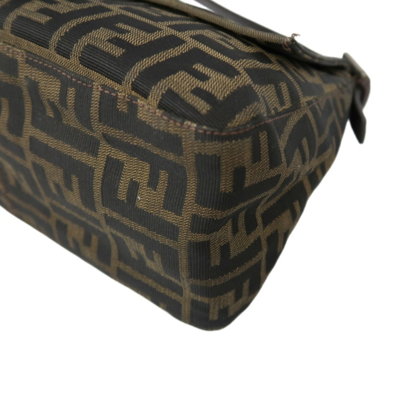 FENDI Zucca Mamma Shoulder Bag, Canvas, Brown, Silver Hardware