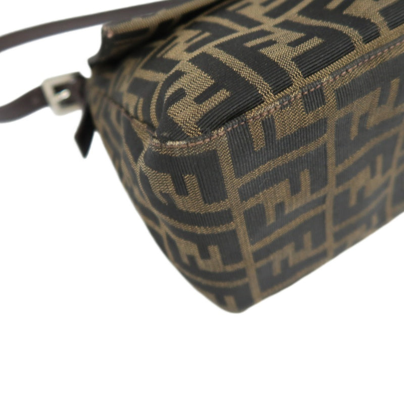 FENDI Zucca Mamma Shoulder Bag, Canvas, Brown, Silver Hardware